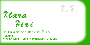 klara hiri business card